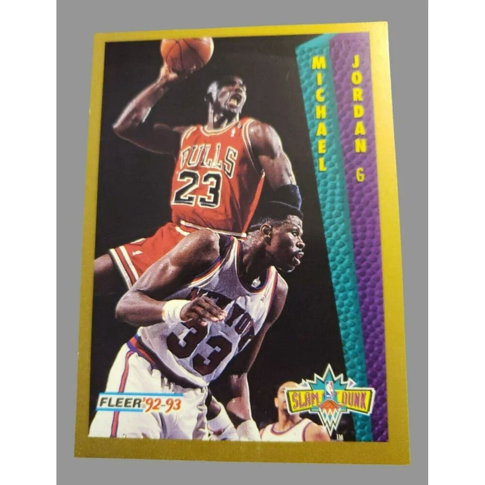 1992-93 Fleer MICHAEL JORDAN SLAM DUNK NBA Basketball Card 273 Chicago Bulls HOF